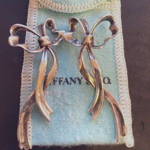 Tiffany and Co. Sterling Silver earring, vintage, aged patina, for pierced ears.